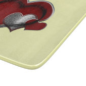 Heart Magic Yellow Glass Cutting Board 15,2x17,8cm Schneidebrett (Ecke)