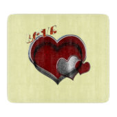 Heart Magic Yellow Glass Cutting Board 15,2x17,8cm Schneidebrett (Vorderseite)