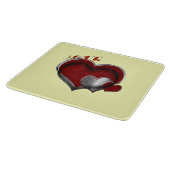 Heart Magic Yellow Glass Cutting Board 15,2x17,8cm Schneidebrett (Ecke)