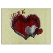 Heart Magic Yellow Glass Cutting Board 38,1x27,9cm Schneidebrett (Vorderseite)