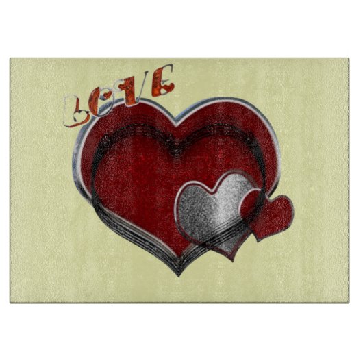 Heart Magic Yellow Glass Cutting Board 38,1x27,9cm Schneidebrett (Vorderseite)