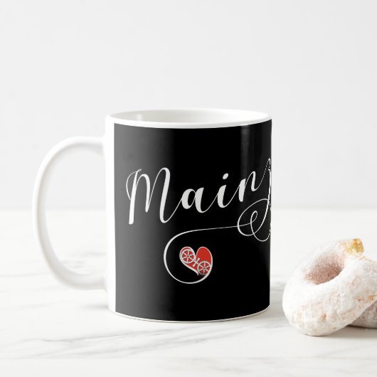 Heart Mainz Flag, I Liebe Mainz, Meenz Kaffeetasse (Mit Donut)