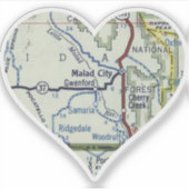 Heart Malad City Idaho Aufkleber (Vorderseite)