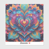 Heart Mandala Aufkleber (Blatt)