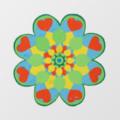Heart Mandala Fensteraufkleber (Blatt)