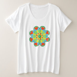 Heart Mandala Große Größe T-Shirt