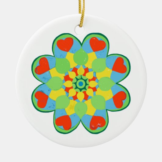 Heart Mandala Keramik Ornament (Vorne)