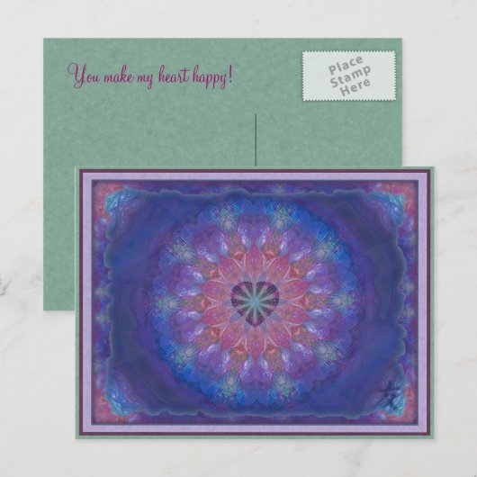 Heart Mandala Postkarte (Vorne/Hinten)