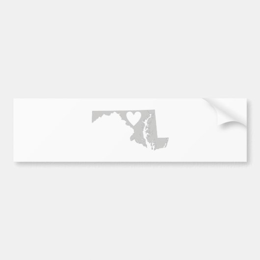 Heart Maryland Staat Silhouette Autoaufkleber (Vorne)