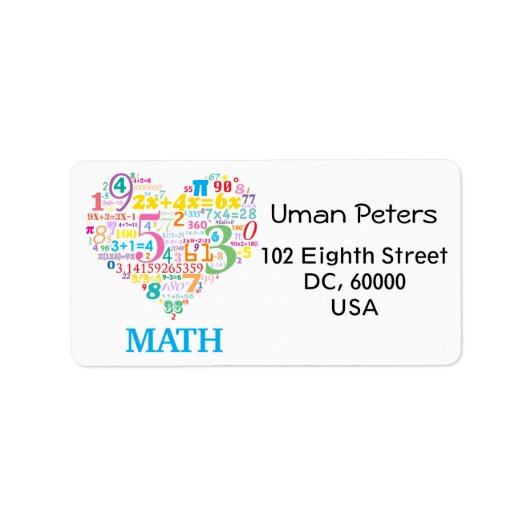 Heart Math Adressaufkleber (Vorne)