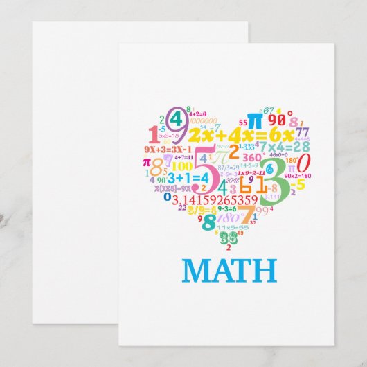 Heart Math Einladung (Vorne/Hinten)