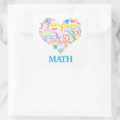 Heart Math Quadratischer Aufkleber (Tasche)