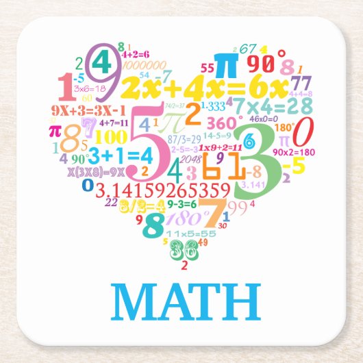 Heart Math Rechteckiger Pappuntersetzer (Vorderseite)