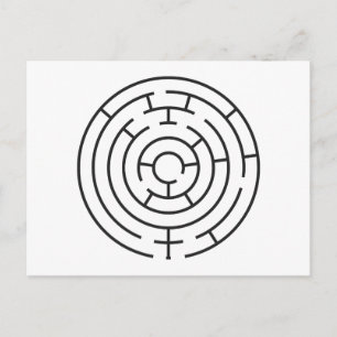 Heart Maze Postcard Postkarte