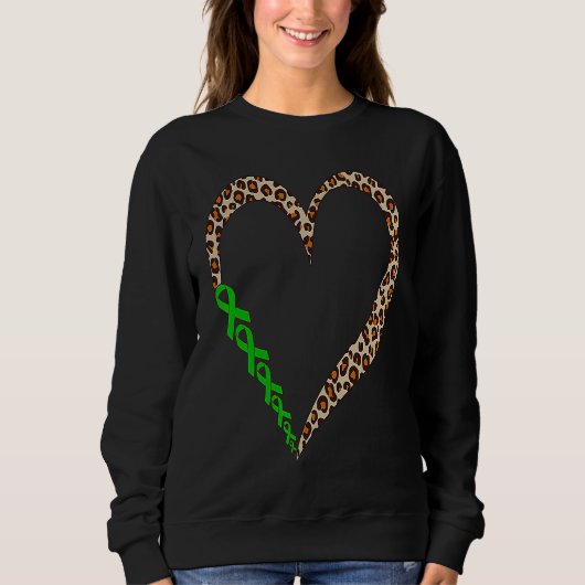Heart Mental Health Awareness Green Ribbon Support Sweatshirt (Vorderseite)