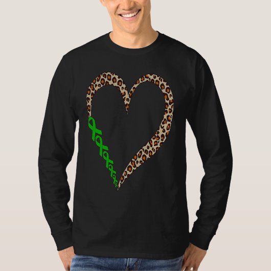 Heart Mental Health Awareness Green Ribbon Support T-Shirt (Vorderseite)
