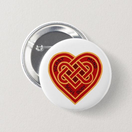 Heart Mind Soul Body Celtic Knot Button (Vorne & Hinten)