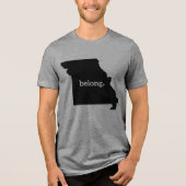 Heart Missouri Belong Staat Karte Tri-Blend Shirt (Vorderseite)