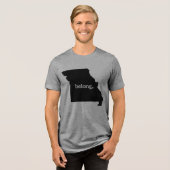 Heart Missouri Belong Staat Karte Tri-Blend Shirt (Vorderseite voll)
