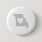 Heart Missouri Shaped Missourian Liebe Adore Gray Button (Vorderseite)