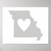 Heart Missouri Staat Silhouette Poster (Vorne)