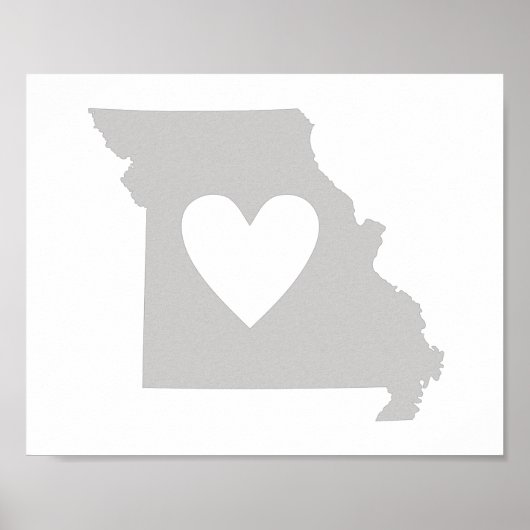 Heart Missouri Staat Silhouette Poster (Vorne)