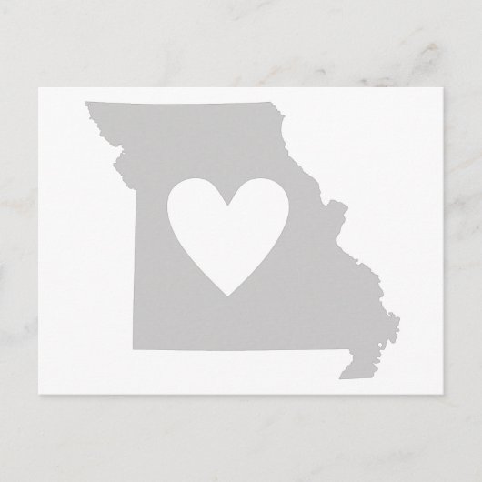 Heart Missouri Staat Silhouette Postkarte (Vorderseite)