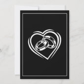 Heart Modern Minimalistisch Black Foto Wedding Einladung (Rückseite)