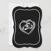 Heart Modern Minimalistisch Black Wedding Einladung (Rückseite)