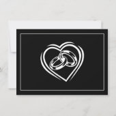 Heart Modern Minimalistisch Black Wedding Save The Date (Rückseite)