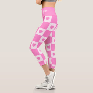 Heart Modern Pink Liebe Collection Capri Leggings