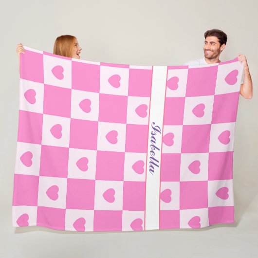 Heart Modern Pink Liebe Collection Fleecedecke (Beispiel)