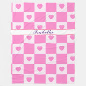 Heart Modern Pink Liebe Collection Fleecedecke (Vorderseite)