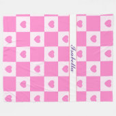 Heart Modern Pink Liebe Collection Fleecedecke (Vorderseite (Horizontal))