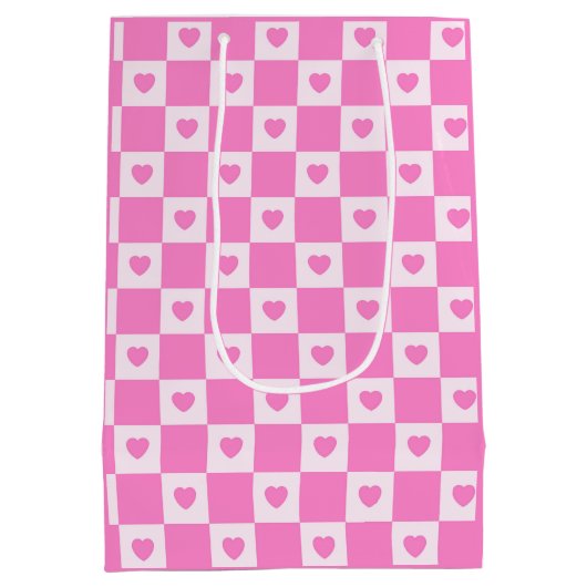 Heart Modern Pink Liebe Collection Mittlere Geschenktüte (Rückseite)