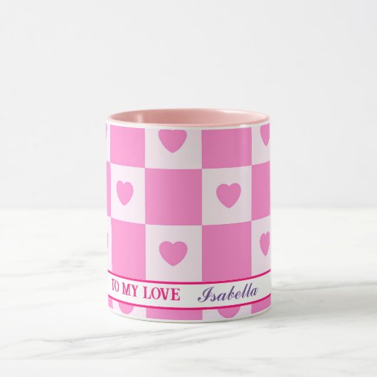 Heart Modern Pink Liebe Collection Tasse (Zentrum)