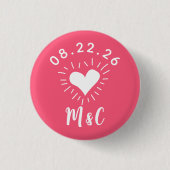Heart Monogram Wedding Button (Vorderseite)