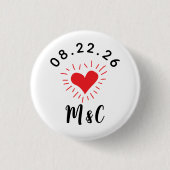Heart Monogram Wedding Button (Vorderseite)