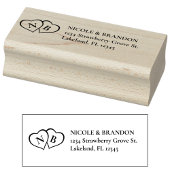 Heart Monogram Wedding Rücksendeadresse Gummistempel