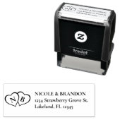 Heart Monogram Wedding Rücksendeadresse Permastempel (Beispiel)