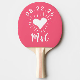 Heart Monogram Wedding Tischtennis Schläger