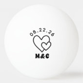 Heart Monogram Wedding Tischtennisball (Vorderseite)