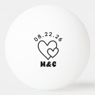 Heart Monogram Wedding Tischtennisball
