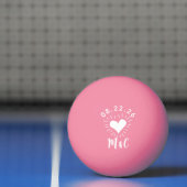 Heart Monogram Wedding Tischtennisball (Netto)