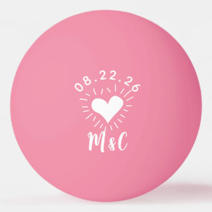 Heart Monogram Wedding Tischtennisball