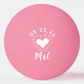 Heart Monogram Wedding Tischtennisball (Rückseite)