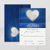 Heart Moon Over Water Beach Hochzeit RSVP Karte (Vorne/Hinten)