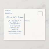 Heart Moon Winter Beach Save the Date Hochzeit Ankündigungspostkarte (Rückseite)