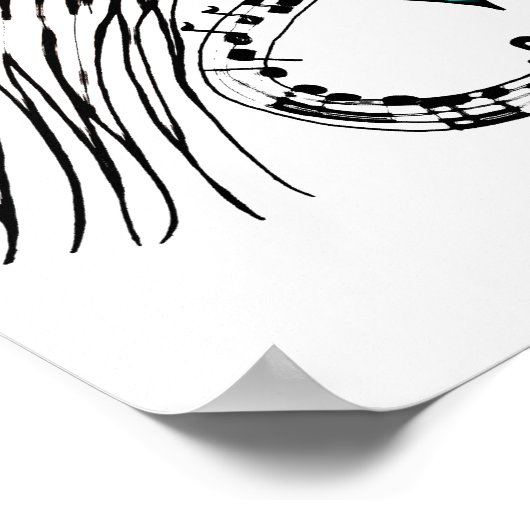 Heart Music Blue Poster (Ecke)