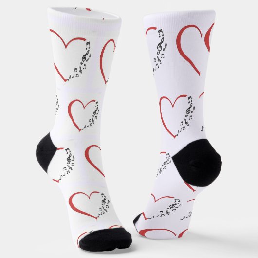 Heart Music Custom Sustainable Premium Crew Sock Socken (Gewinkelt)